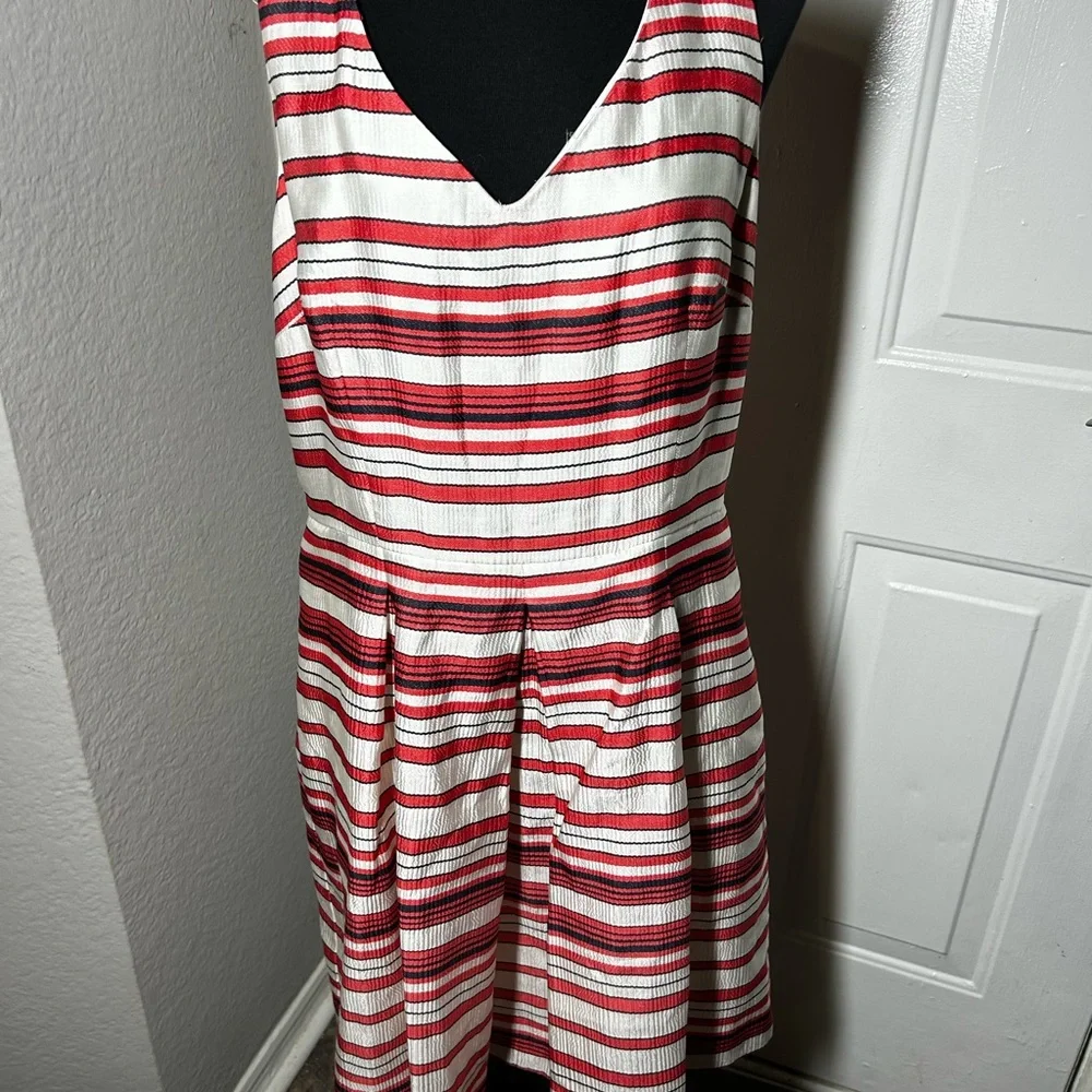 Ann Taylor Red and White Striped Mini Dress - Picture 2 of 8